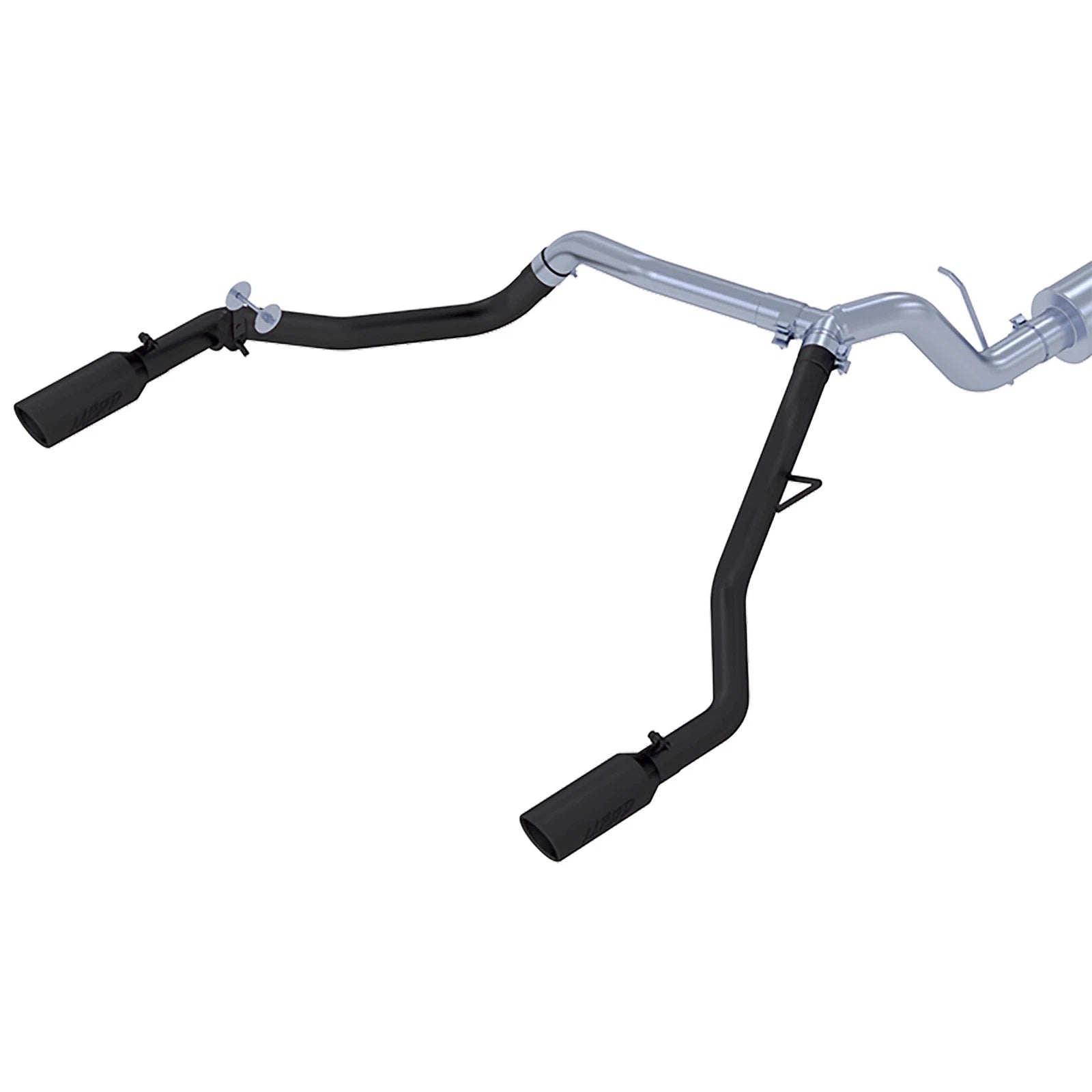 MBRP 19-20 Ford Ranger 2.3L 3in Dual Split Rear Outlet 4in OD Tips Black Coated Cat Back Exhaust