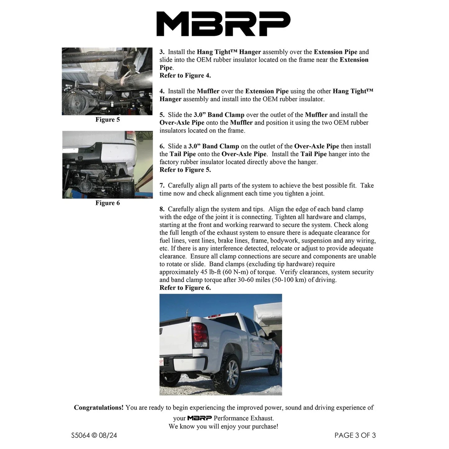 MBRP 2007-2009 Chev/GMC 1500 Denali Cat Back Single Side