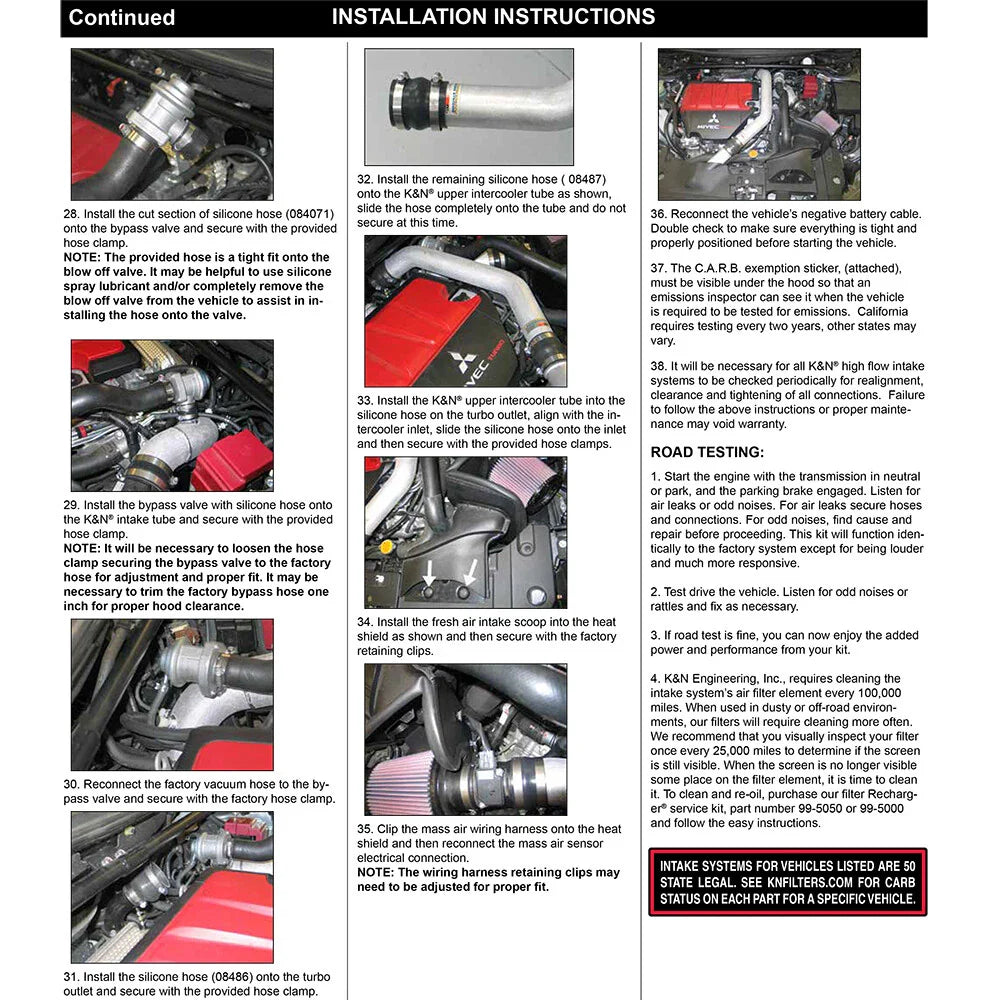 K&N 08-09 Mitsubishi Evo X Wrinkle Red Typhoon Short Ram Intake
