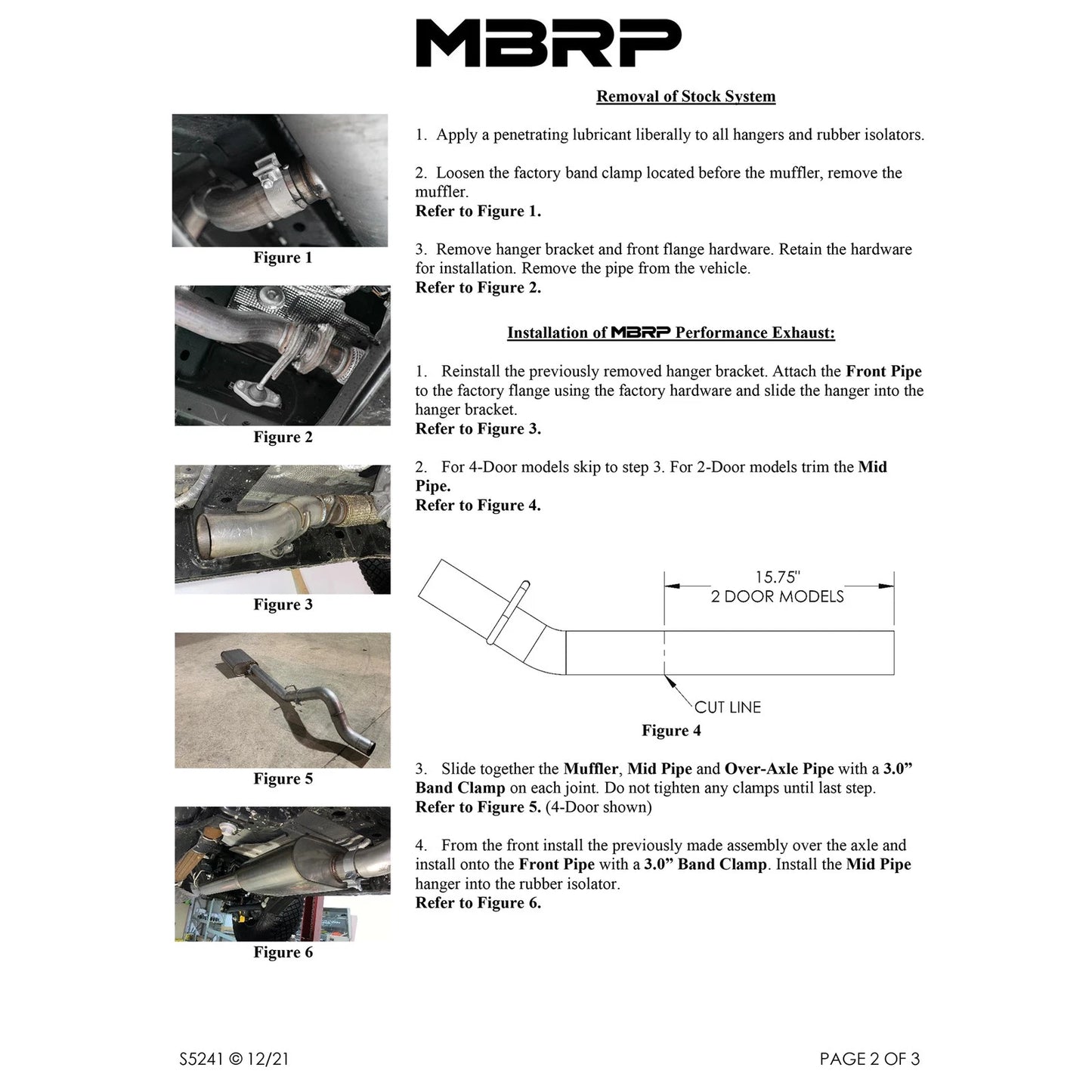 MBRP 21-22 Ford Bronco 2.3/2.7L EcoBoost 2/4-Dr 3in Catback Dual Split Rear Exit Aluminized Steel