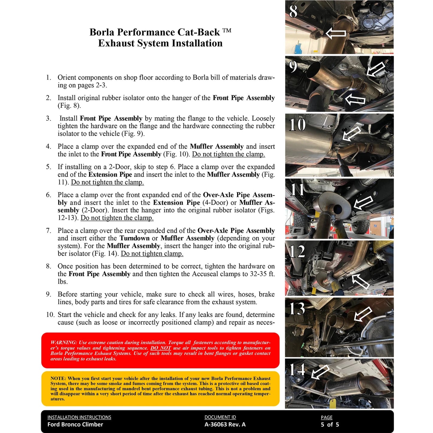 Borla 21-22 Ford Bronco 2.7L 2DR/4DR T-304 Stainless Steel Cat-Back Touring Exhaust - Brushed