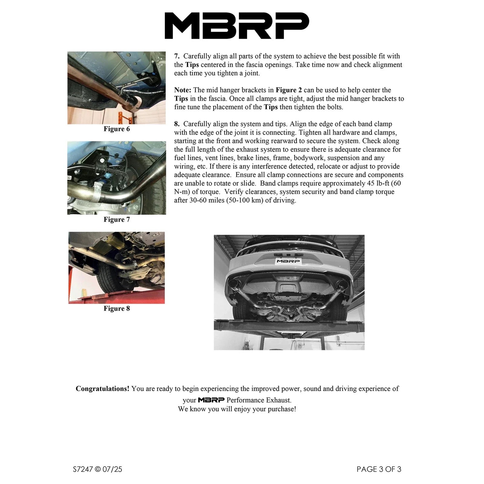 MBRP 15-23 Ford Mustang 2.3L EcoBoost Black 2.5in Axle Back Dual Split Rear Exit (Race Version)