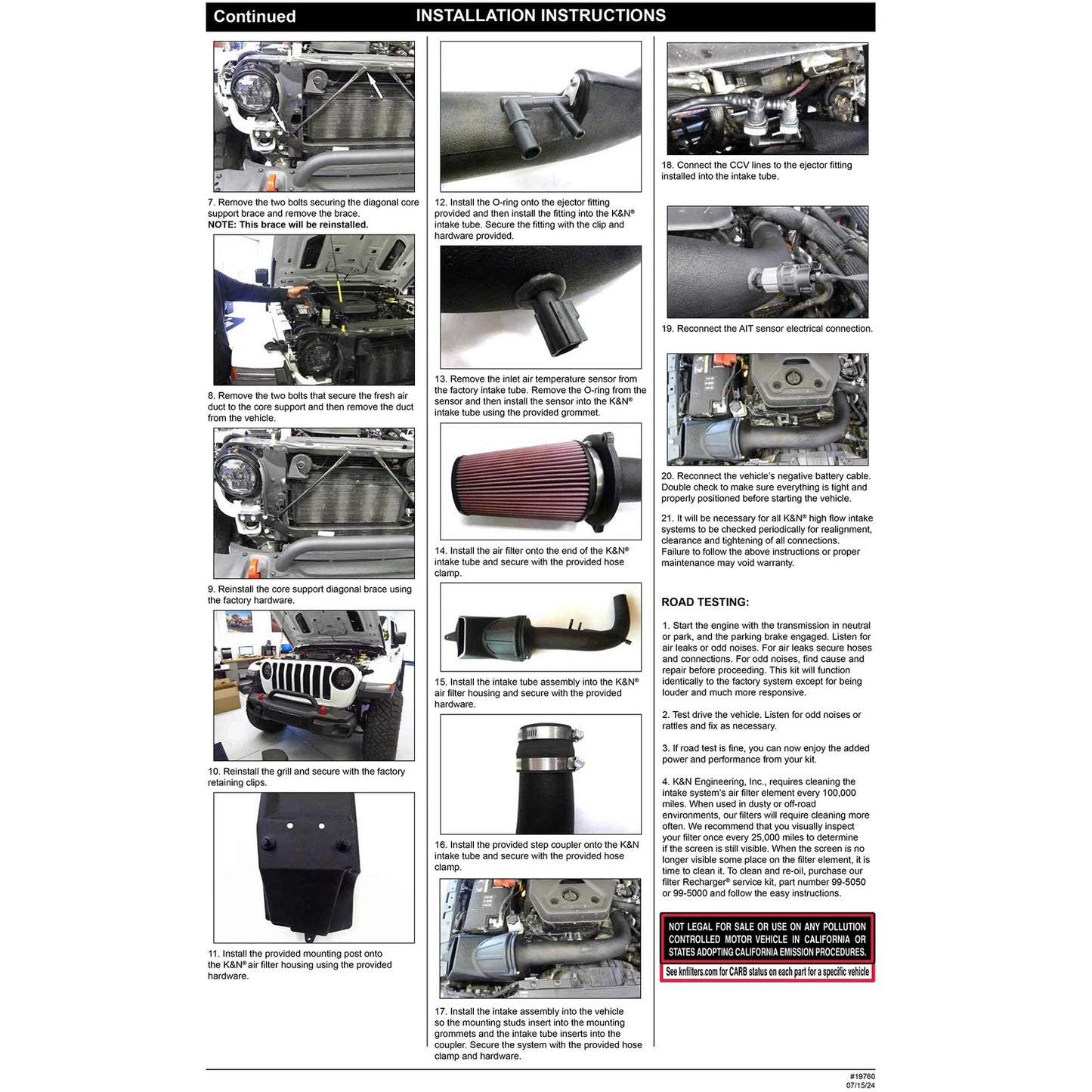 K&N 2024 Jeep Wrangler 4xE 63 Series Air Intake