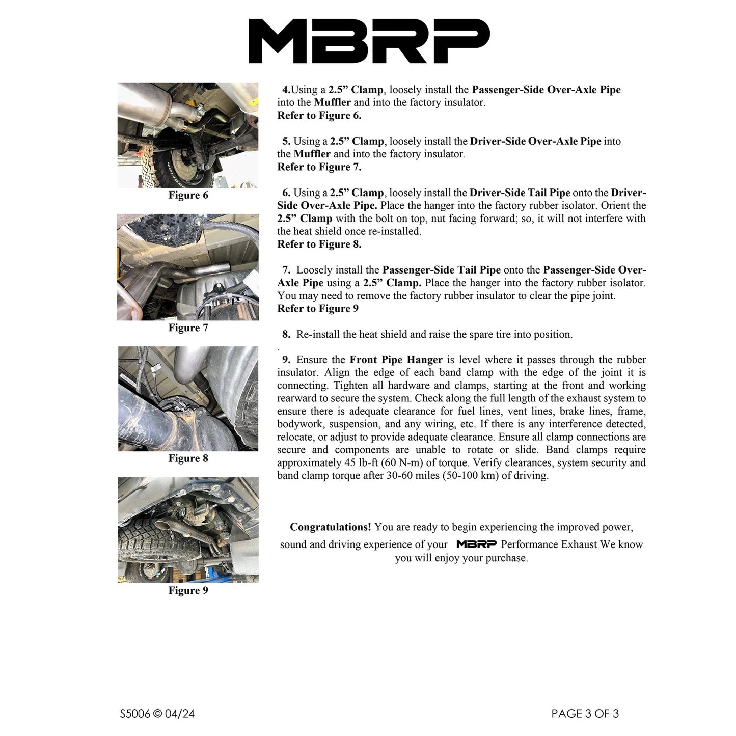 MBRP 22-23 Chevrolet/ GMC 1500 Silverado/ Sierra ZR2/AT4X 6.2L 2.5in Turn Down 3in Cat Back Exhaust