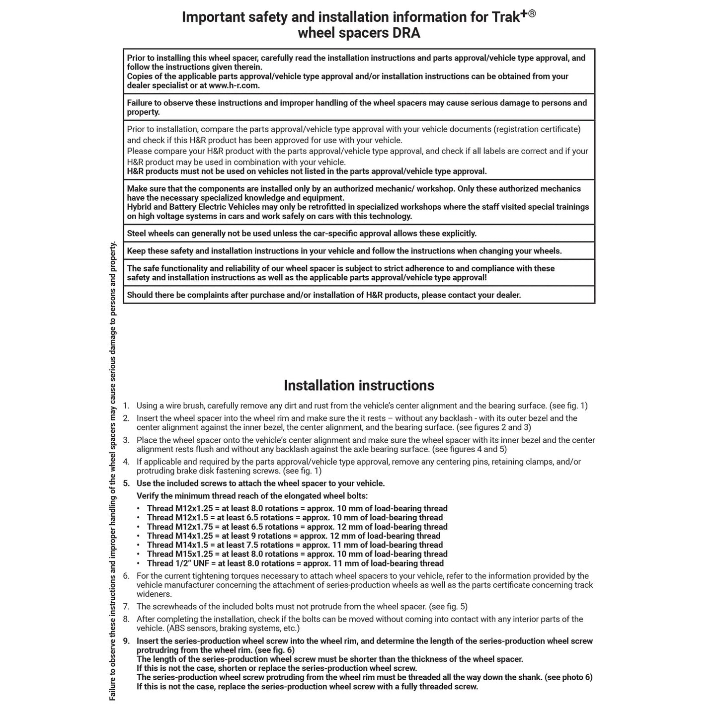 H&R Trak+ 22mm DRM Wheel Adaptor Bolt 5/120 Center Bore 67 Bolt Thread 14x1.5 for 10 Chevy Camaro LS