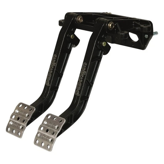 Wilwood Adjustable-Tandem Dual Pedal - Brake / Clutch - Fwd. Swing Mount - 6.25:1 - Black E-Coat