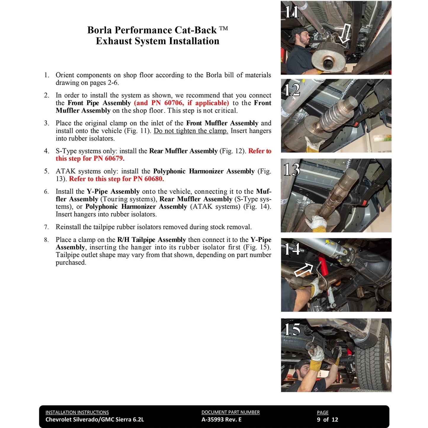 Borla 22-23 Chevrolet Silverado 1500 ZR2 & AT4X 6.2L CC SB 147.5in WB Touring Cat-Back