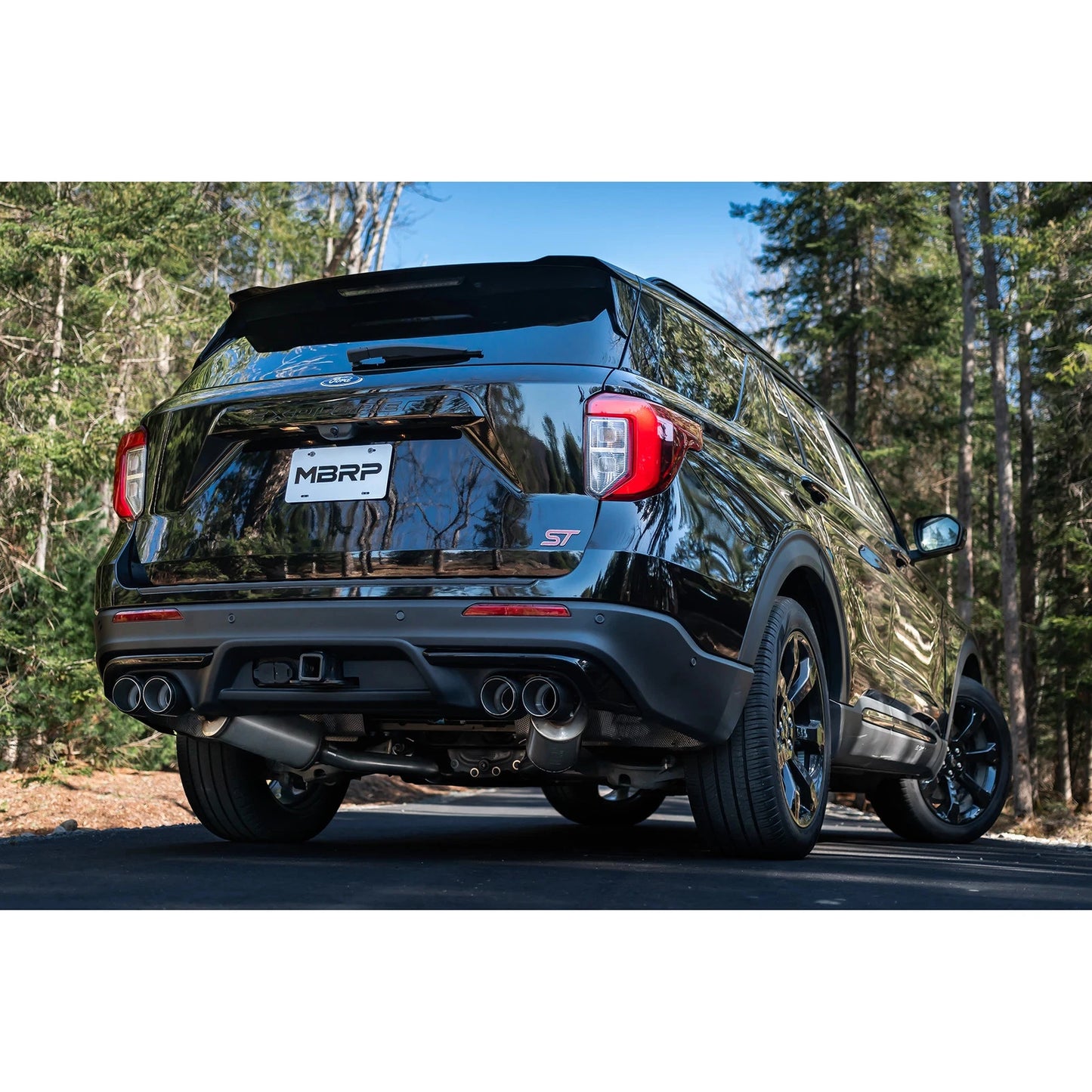 MBRP 20-21 Ford Explorer ST 3.0L Ecoboost SS 2.5in Dual Rear Exit w/ Carbon Fiber Quad Tips - T304
