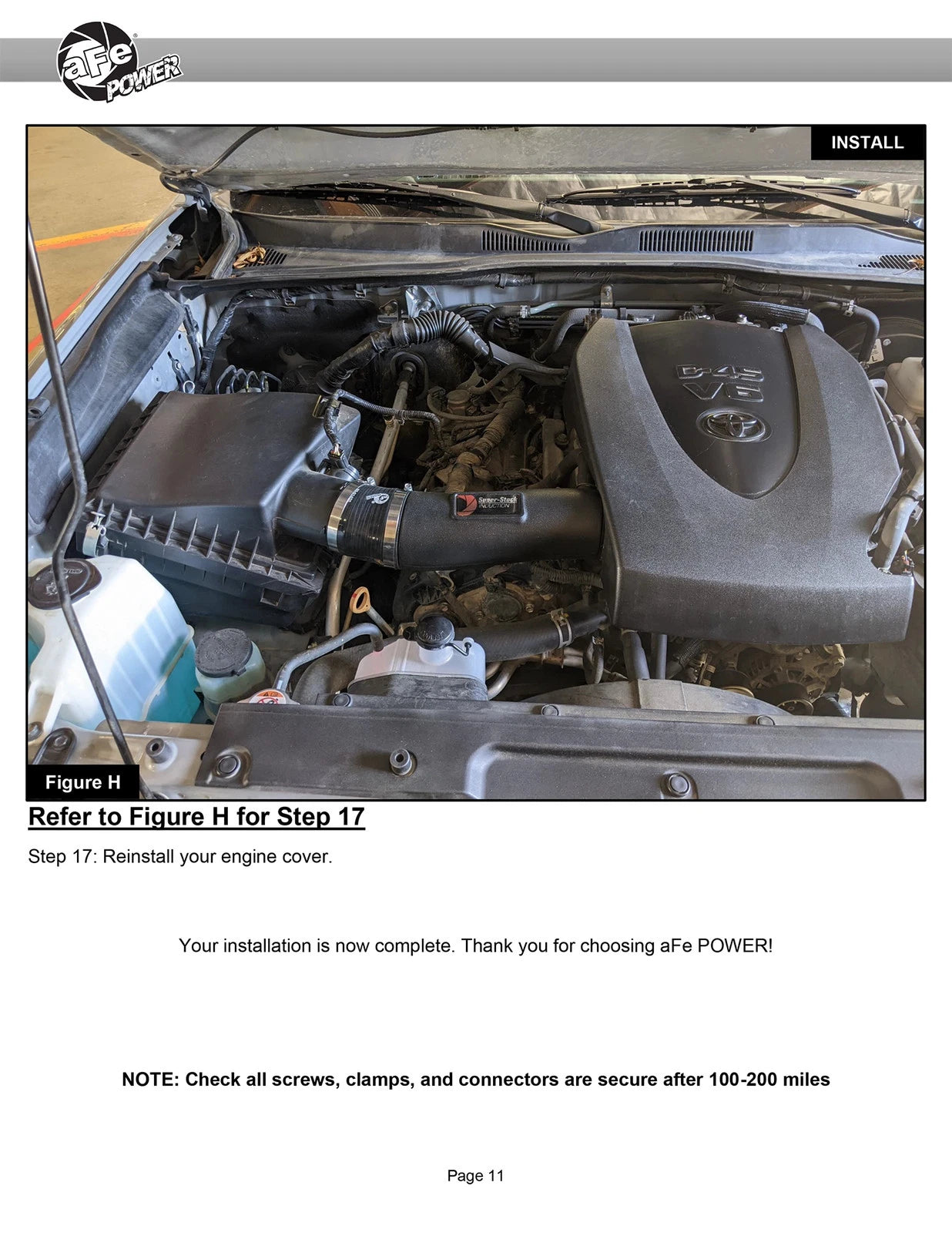 aFe Super Stock Induction System Pro Dry S Media 16-22 Toyota Tacoma V6 3.5L