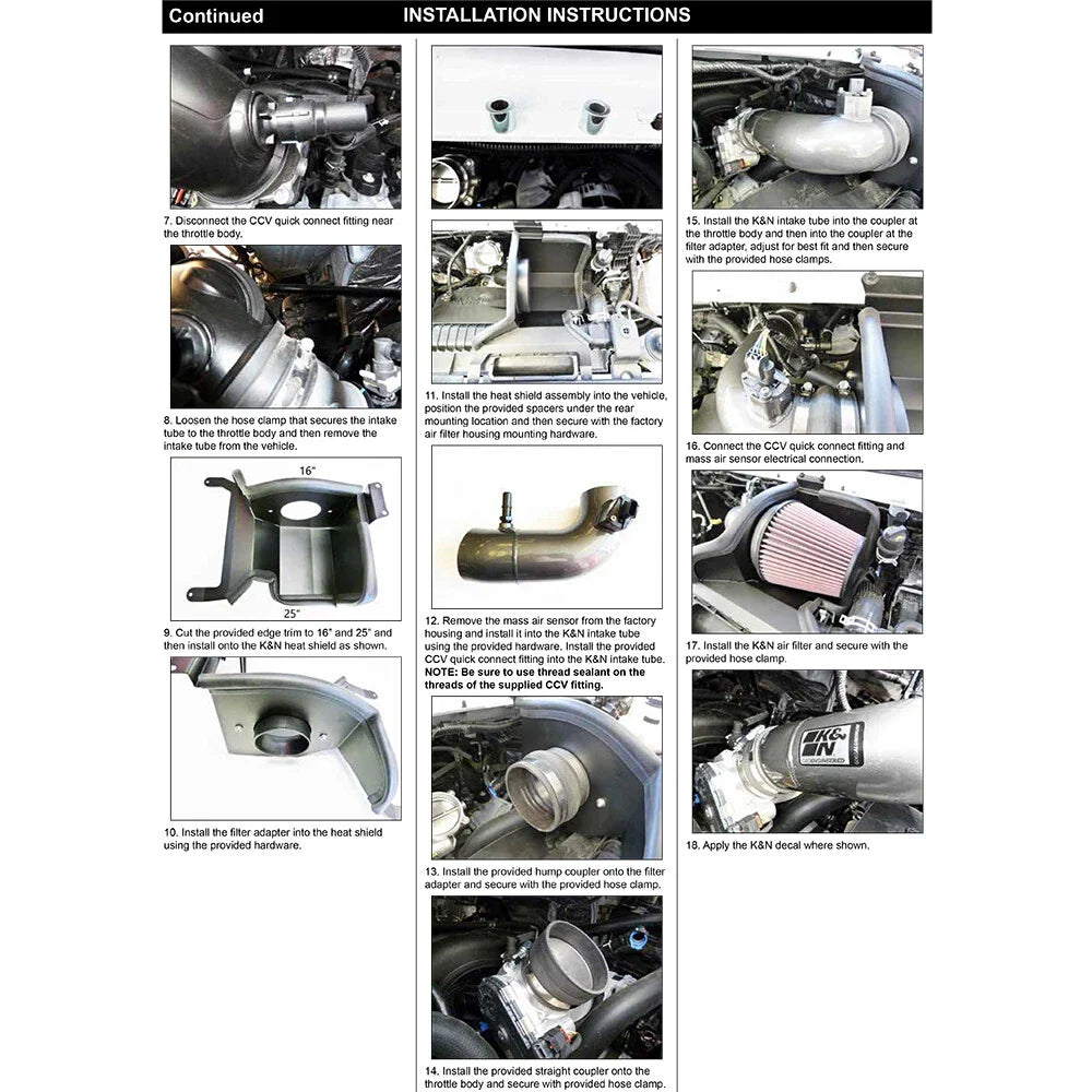 K&N 21-22 Ford E350/450 V8-7.3L Performance Air Intake Kit