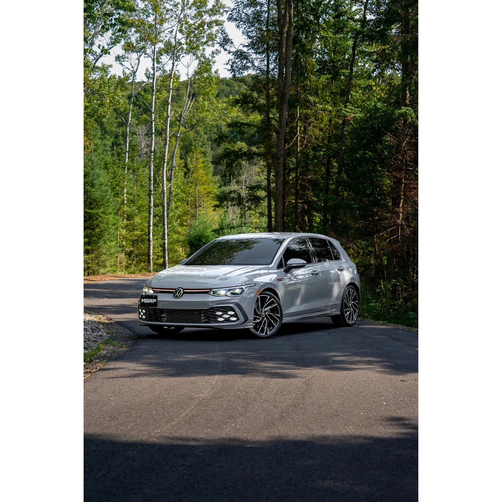 MBRP 2022 VW Golf GTI MK8 T304 SS 3in Cat-Back Exhaust 2.5in Dual Split Rear w/ Carbon Fiber Tips