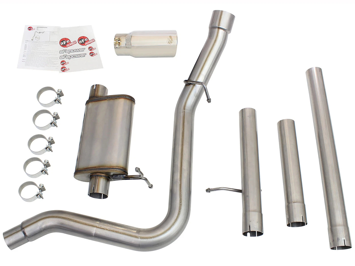 aFe MACHForce XP Exhaust 3in-3.5in SS Single Side Ext CB w/ Polish Tip 99-04 Ford F-250 V8 5.4L/6.8L