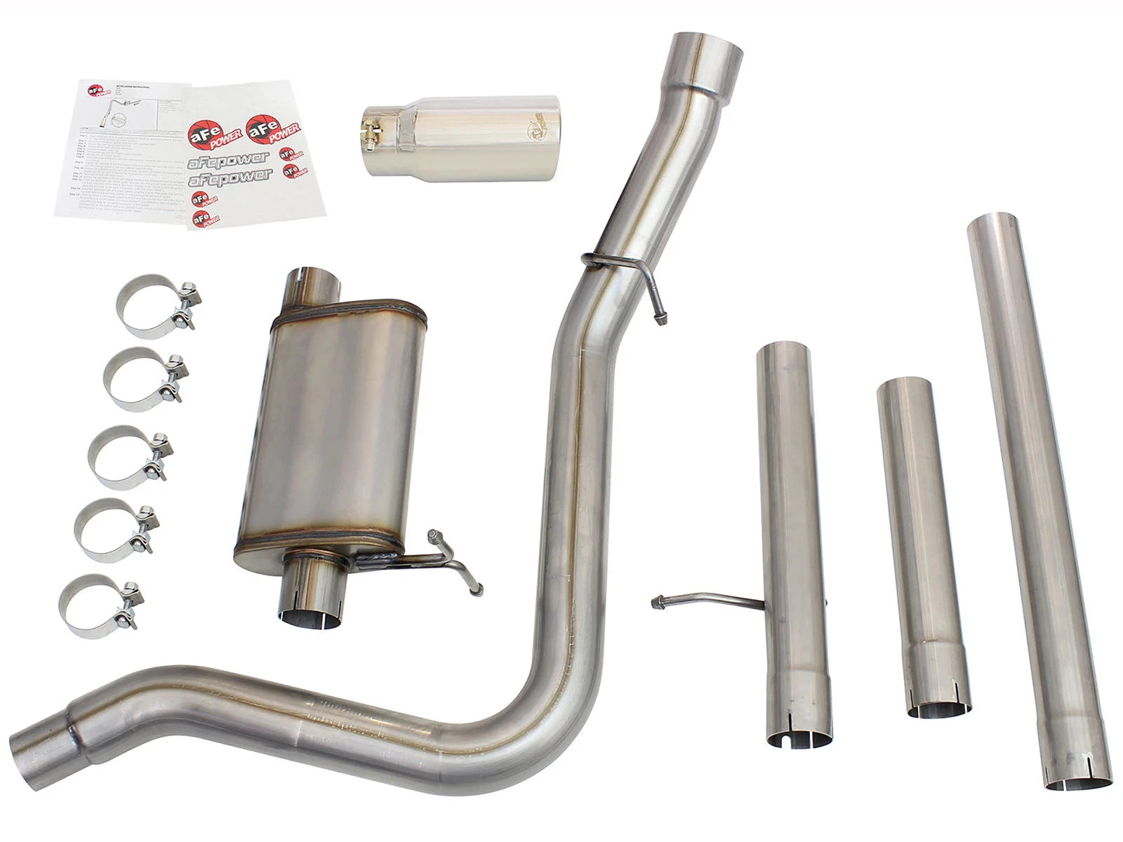 aFe MACHForce XP Exhaust 3in-3.5in SS Single Side Ext CB w/ Polish Tip 99-04 Ford F-250 V8 5.4L/6.8L