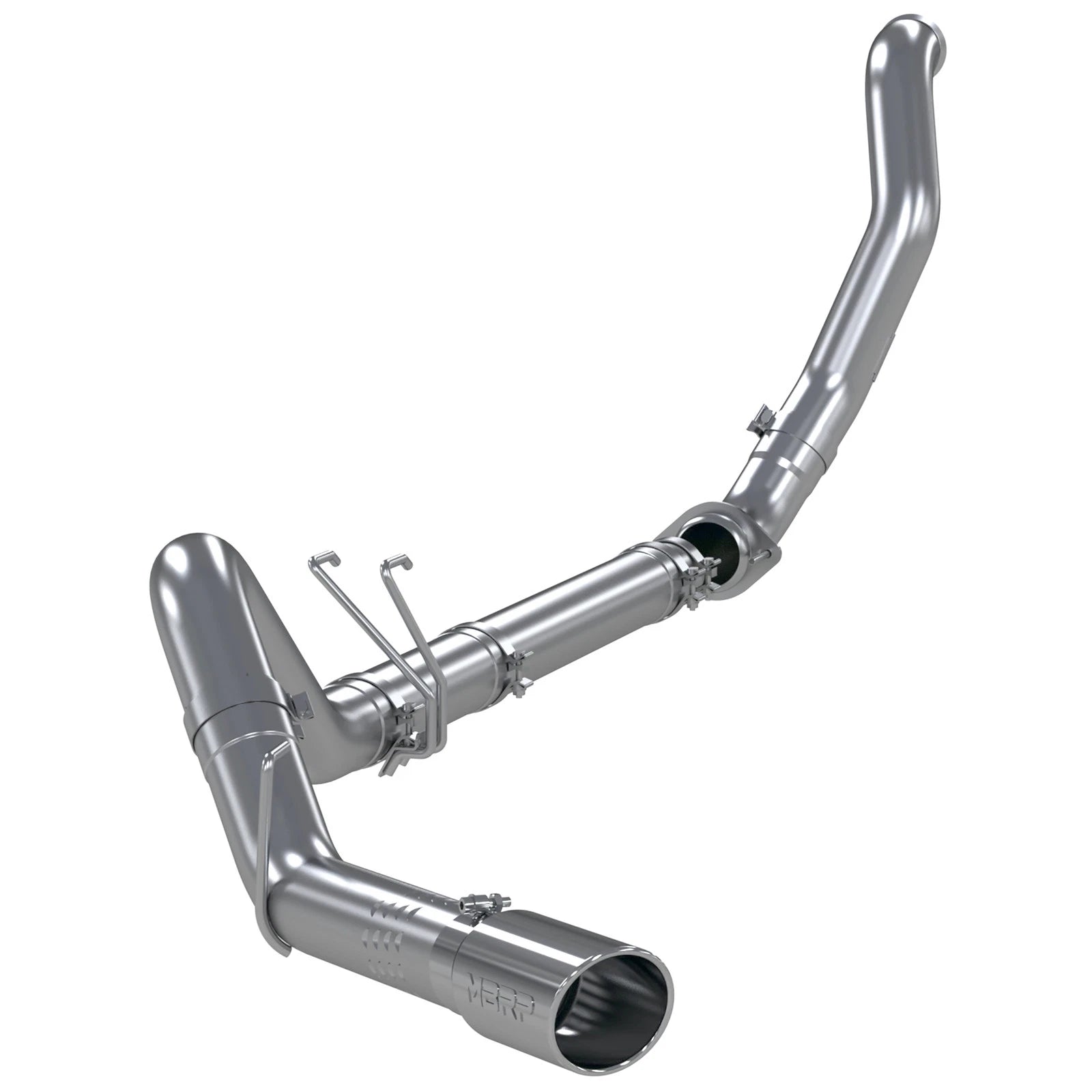 MBRP 08-10 Ford 6.4L F250/350/450 4 inch Filter Back Single Side Exit Aluminum and Down Pipe