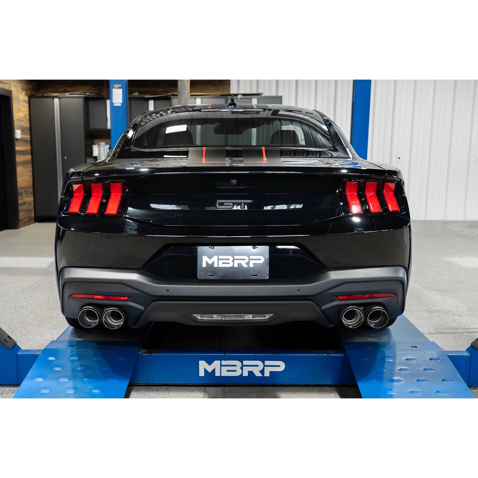 MBRP 2024+ For Mustang GT (S650) 3in Cat-Back Quad Tip - 4in Carbon Fiber Tips