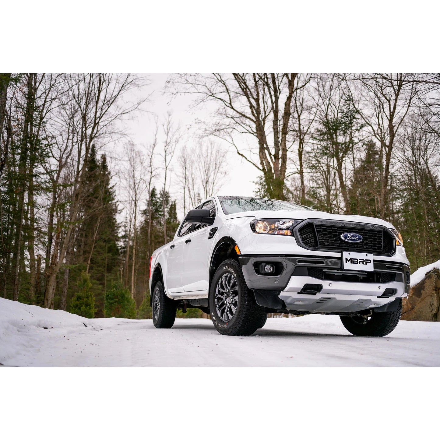 MBRP 19-20 Ford Ranger 2.3L 3in Dual Split Rear Outlet 4in OD Tips Black Coated Cat Back Exhaust