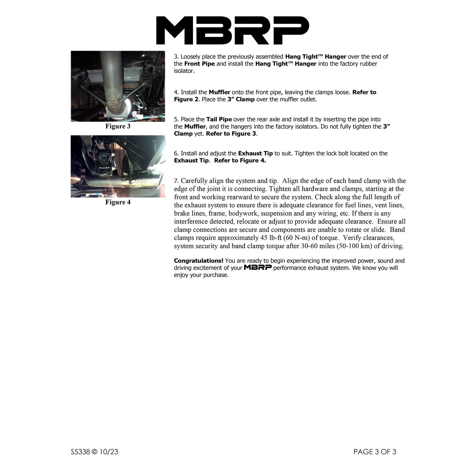 MBRP 2016 Toyota Tacoma 3.5L Cat Back Single Side Exit Black Exhaust System