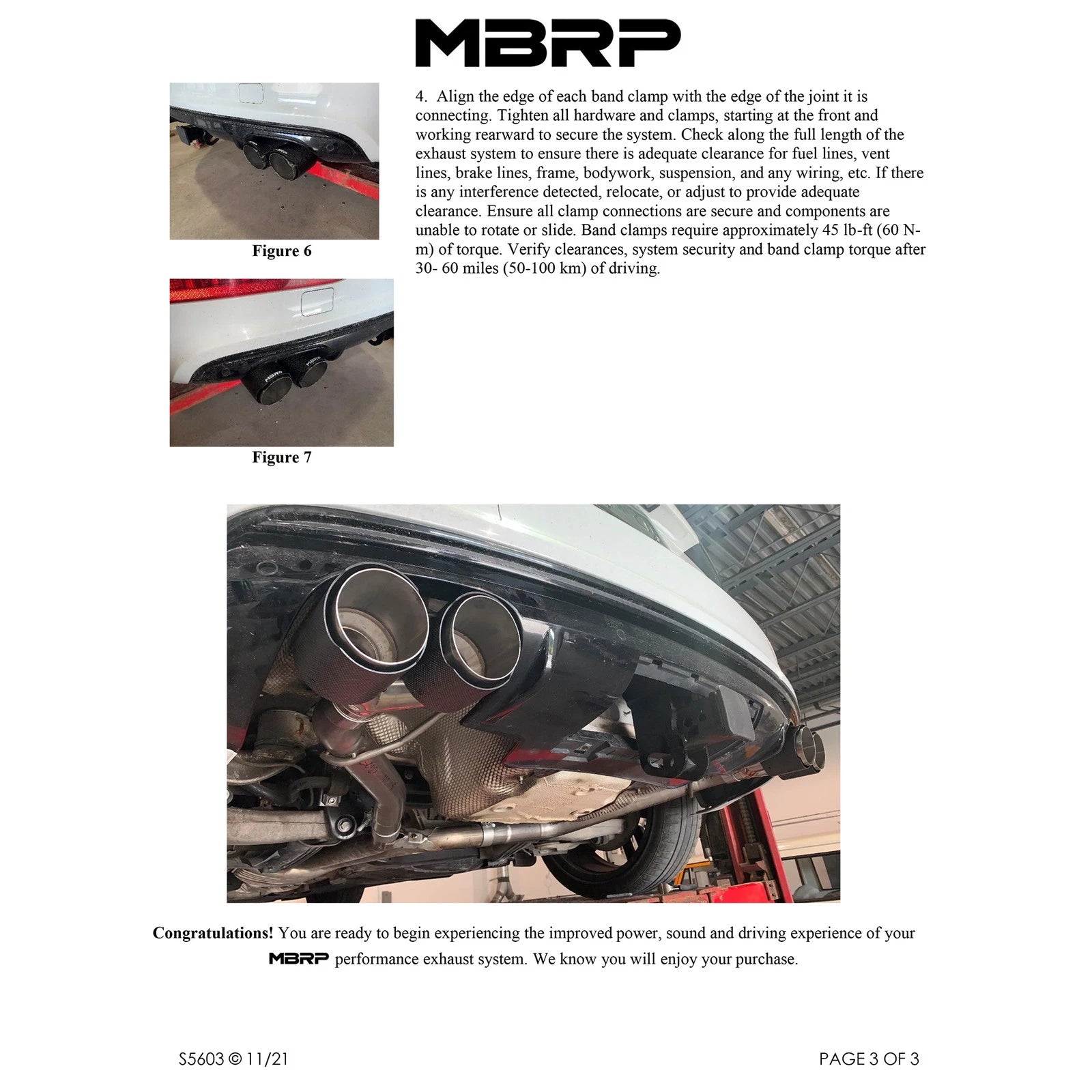 MBRP 14-17 Audi SQ5 3.0T Dual Rear Exit Axle Back w/ Quad Carbon Fiber Tips - T304