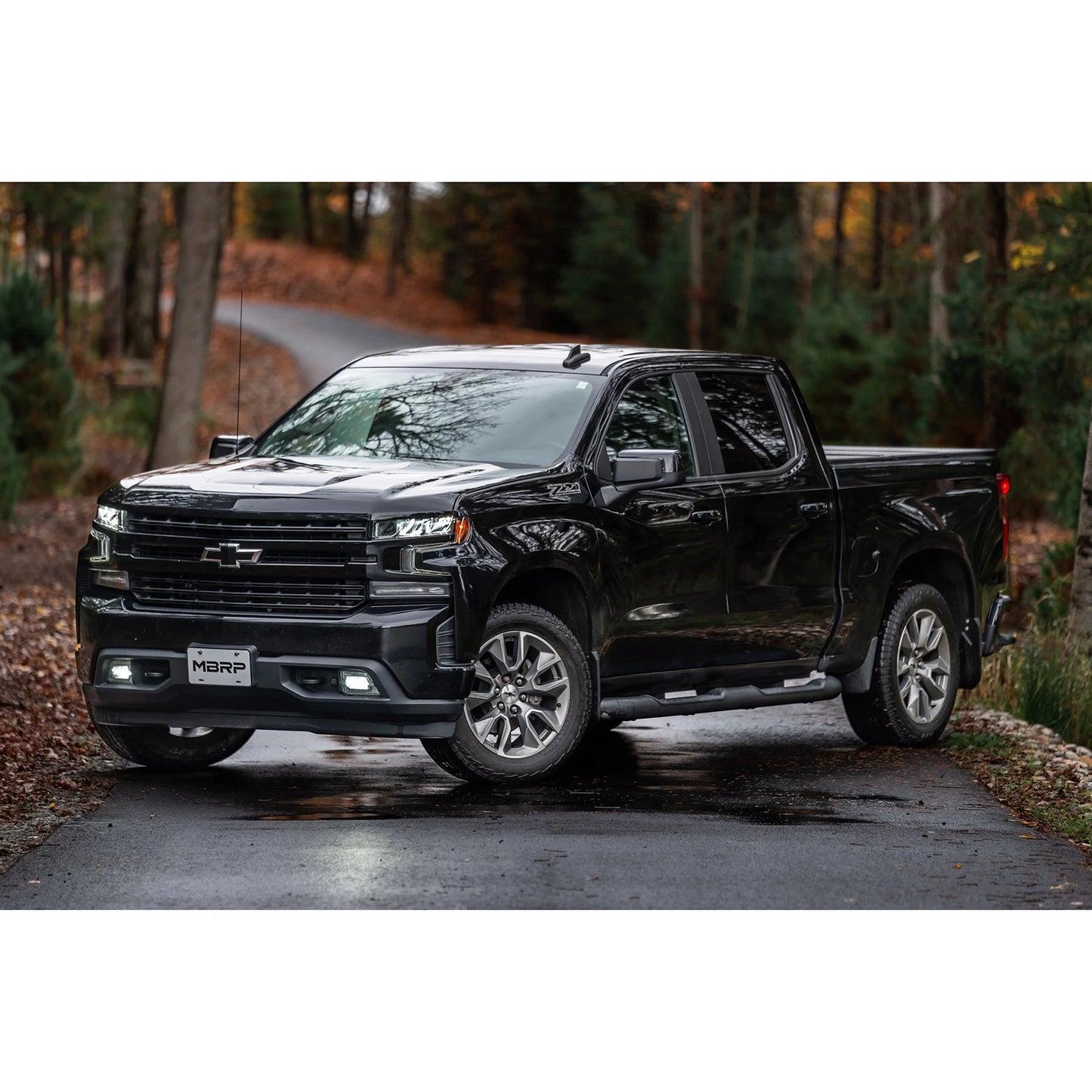 MBRP 19-21 Chevy Silverado 1500 6.2L 2.5in Dual Split Rear Cat Back w/ Quad Carbon Fiber Tips- T304