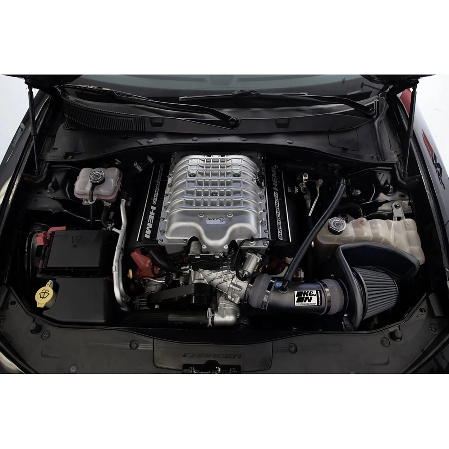 K&N 17-23 Dodge Charger/Challenger Hellcat SC 6.2L V8 DRYFLOW Performance Air Intake System