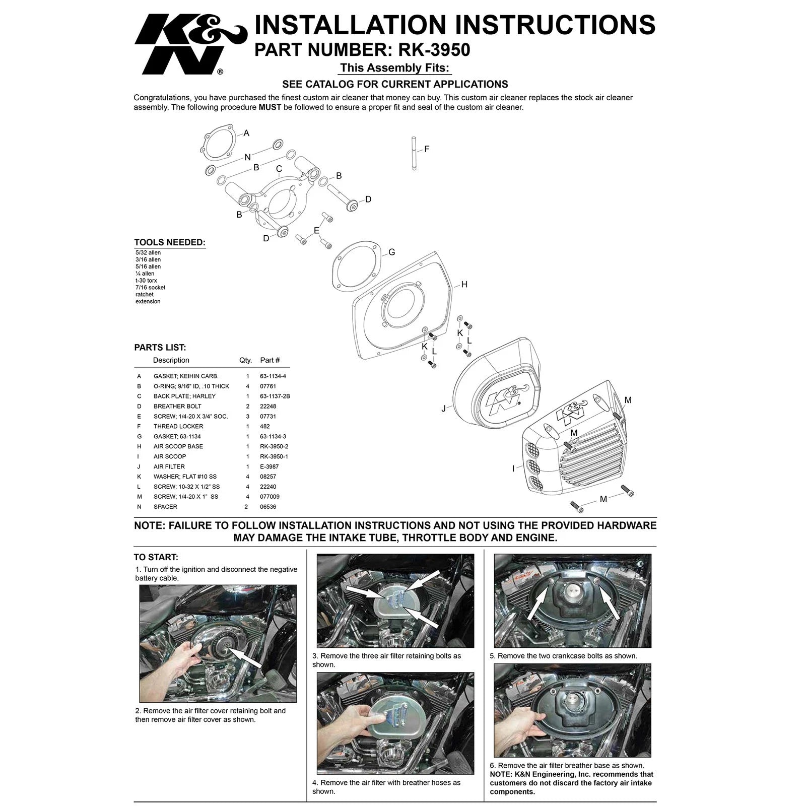 K&N Street Metal Intake System for 01-16 Harley-Davidson Softail/Dyna - Shaker Black