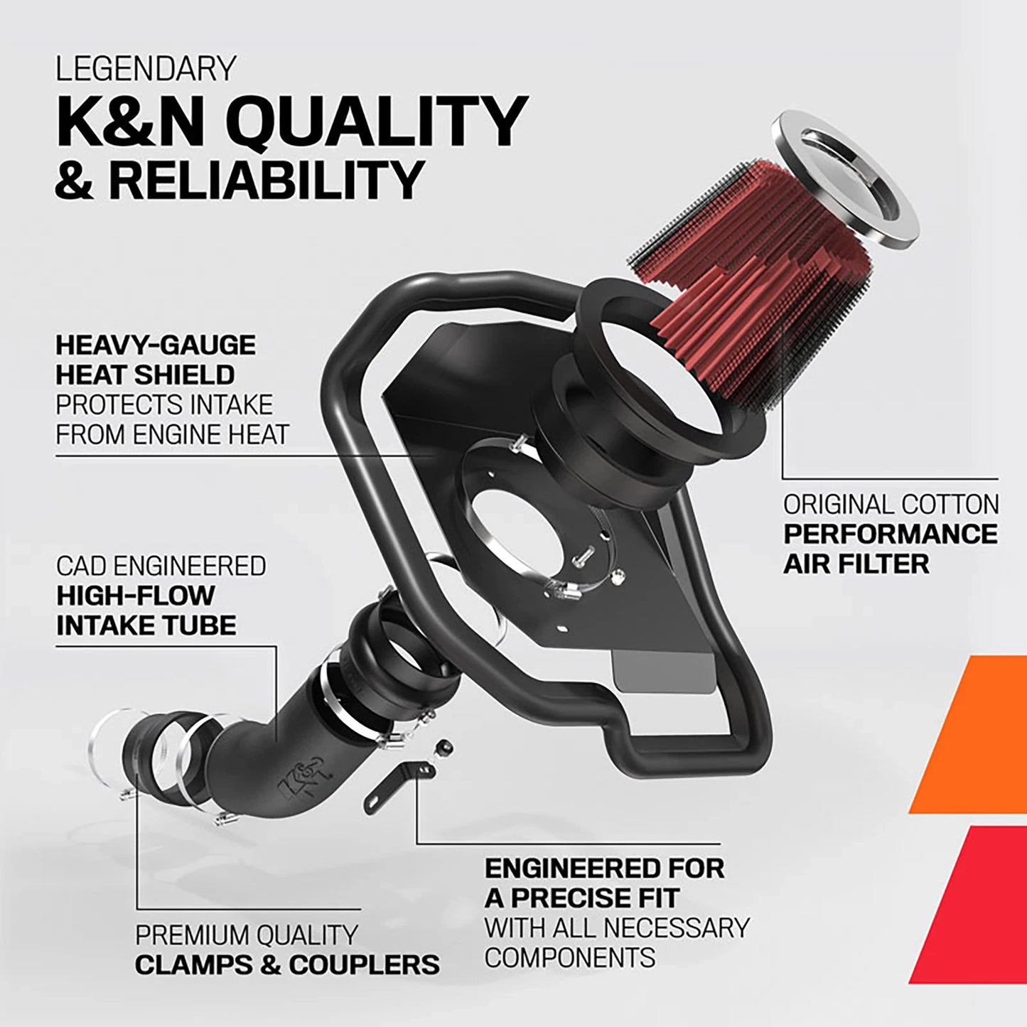 K&N 14-15 Chevrolet Corvette 6.2L V8 F/I Performance Intake Kit