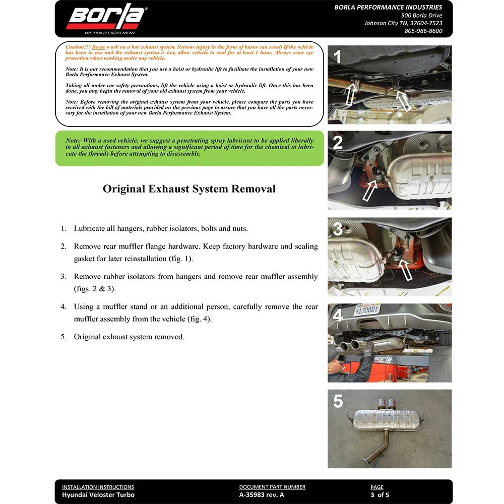 Borla 2019 Hyundai Veloster 1.6L FWD S-Type Exhaust (Rear Section Only)