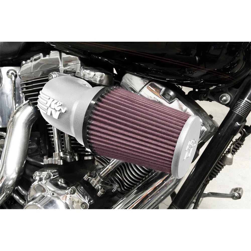 K&N 01-17 Harley-Davidson Softail / Dyna FI Performance Air Intake System Silver