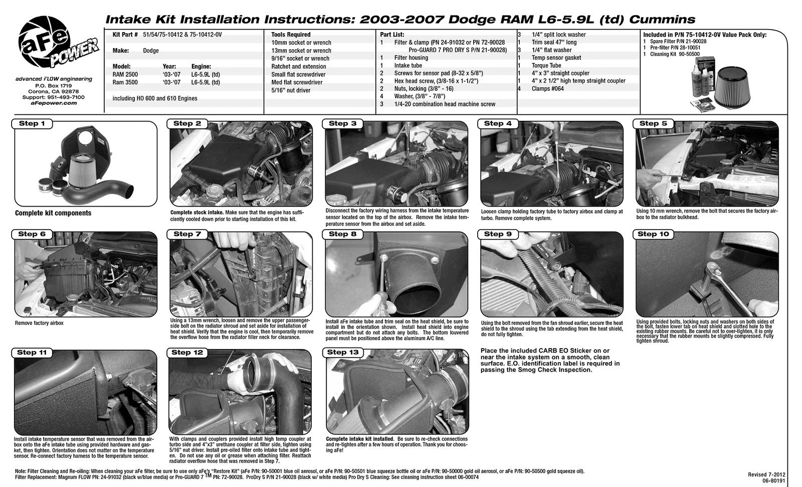 aFe MagnumFORCE Intakes Stage-2 P5R AIS P5R Dodge Diesel Trucks 03-07 L6-5.9L (td)