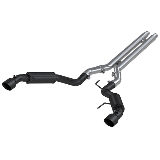 MBRP 15-17 Ford Mustang GT 5.0 3in Cat Back Dual Split Rear Race Version 4.5in Tips - Black Coated