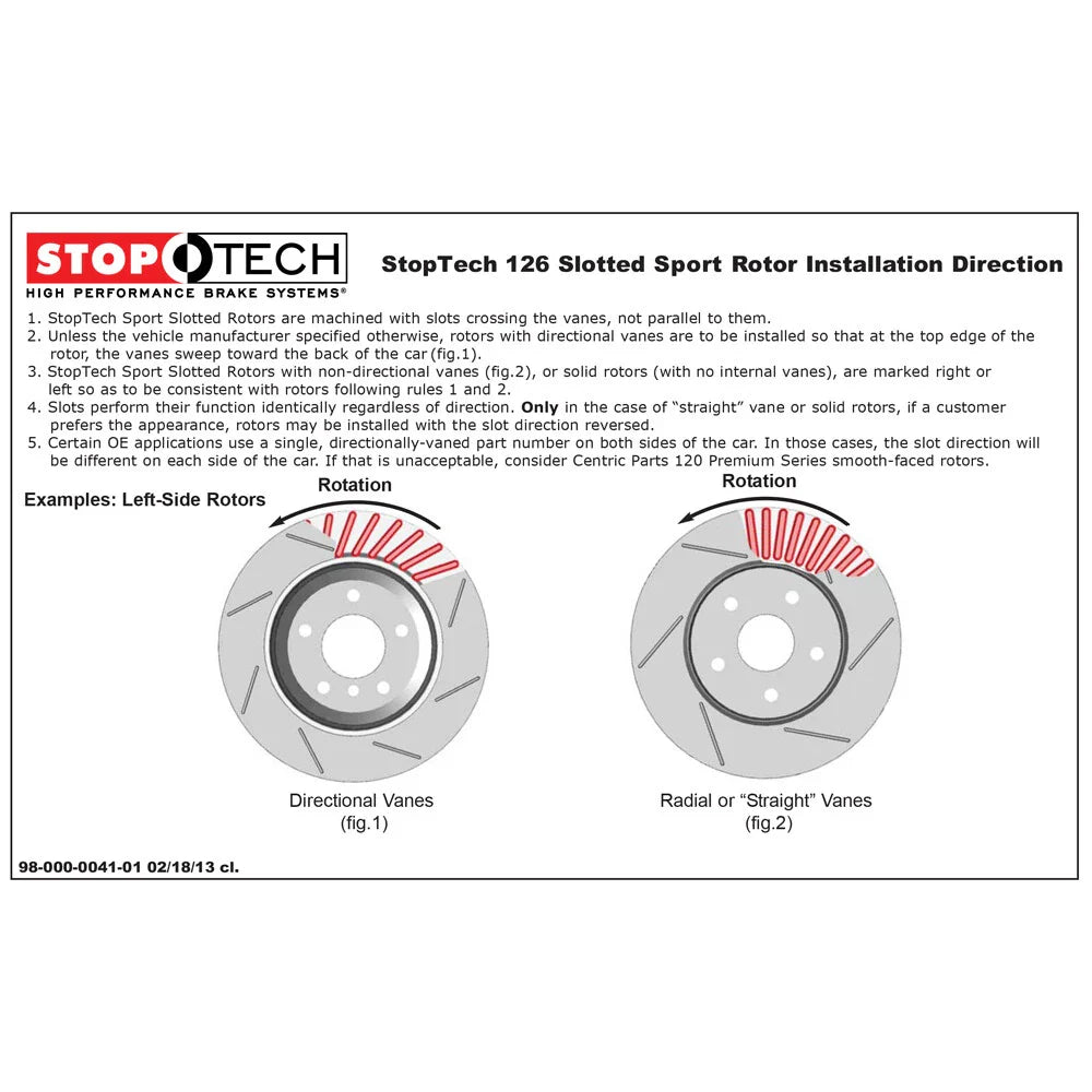 StopTech Power Slot 03-07 350z/ 03-04 G35 w/ Brembo SportStop Slotted Front Right Rotor