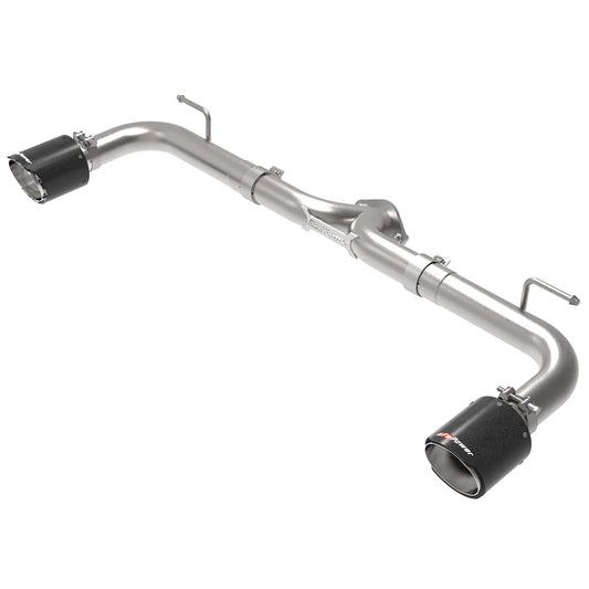 aFe Takeda 2-1/2in 304 SS Axle-Back Exhaust w/ Carbon Fiber Tips 14-18 Mazda 3 L4 2.0L/2.5L
