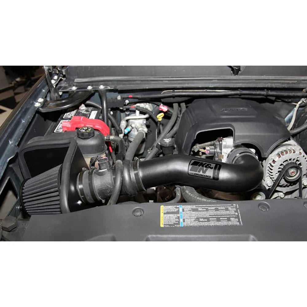 K&N 07-08 Chevy Silverado 1500 4.8L/5.3L V8 / 07-08 GMC Yukon 4.8L/5.3L V8 Black Perf Intake Kit