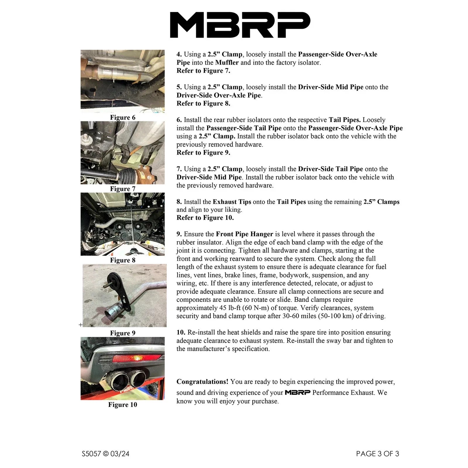 MBRP 2021+ Chevy Tahoe / GMC Yukon T304 SS 3in Cat-Back Dual Split Exhaust w/ Quad Carbon Fiber Tips