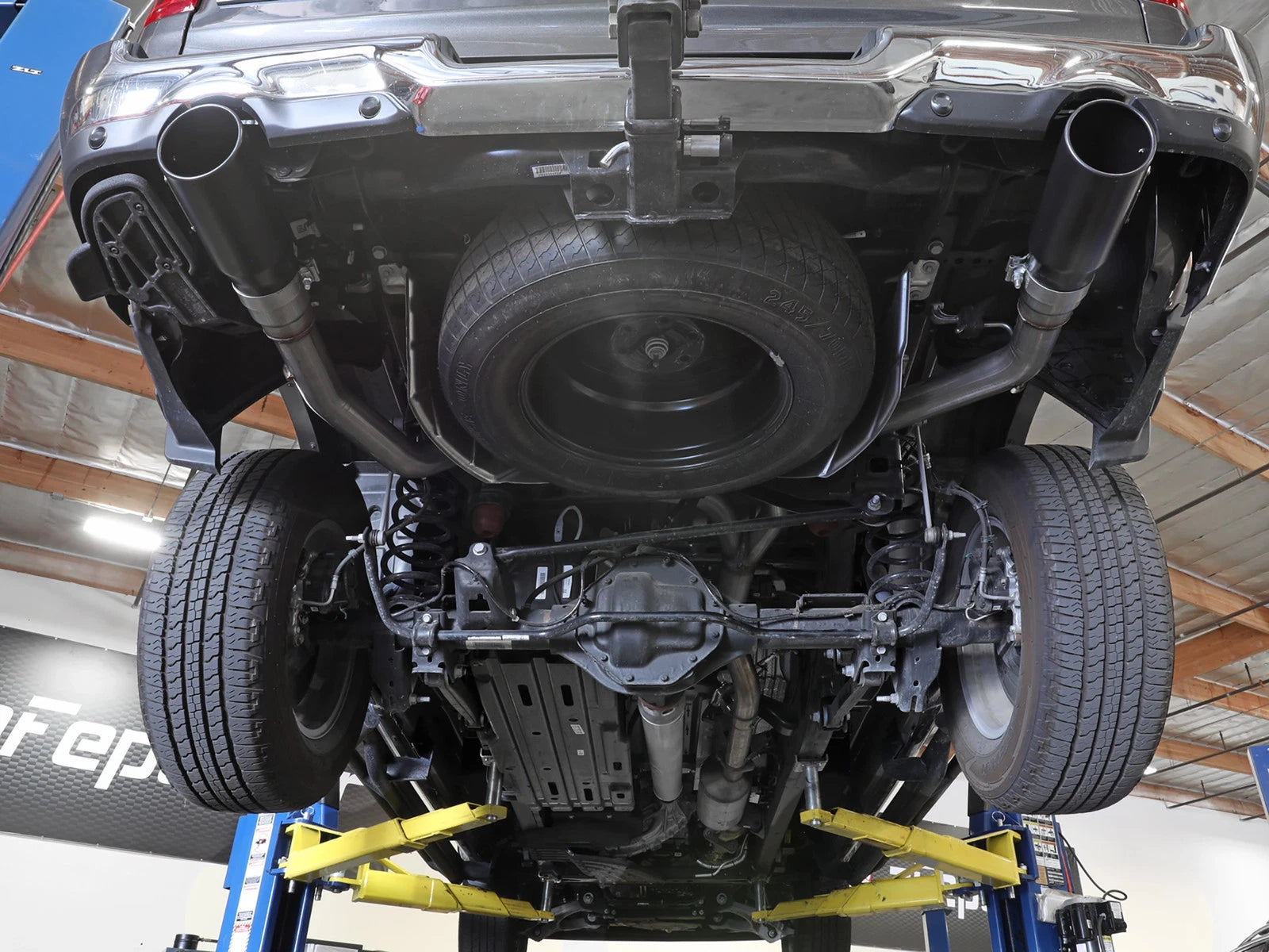 aFe Large Bore-HD 3in 409SS DPF-Back Exhaust System w/ Polished Tip RAM 1500 20-21 V6-3.0