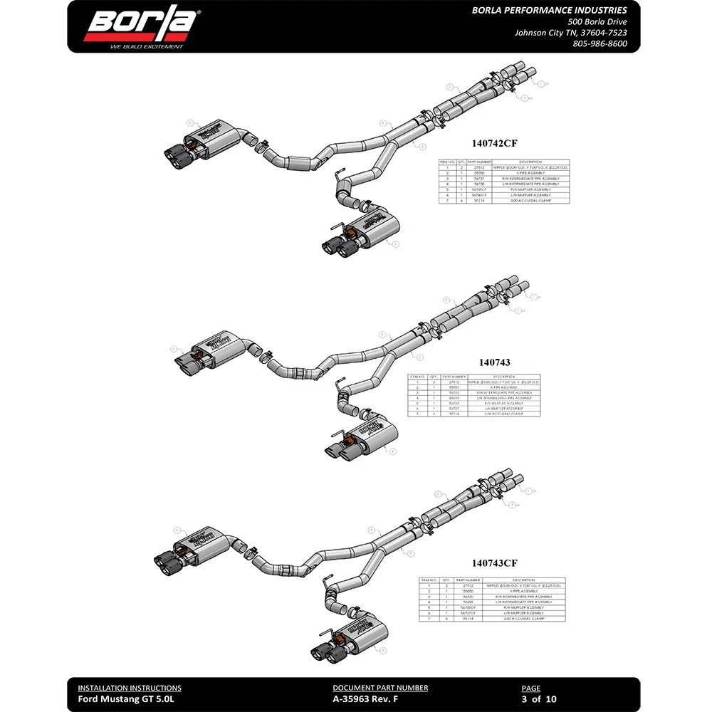 Borla 2018 Ford Mustang GT 5.0L AT/MT 3in ATAK Catback Exhaust w/ Valves
