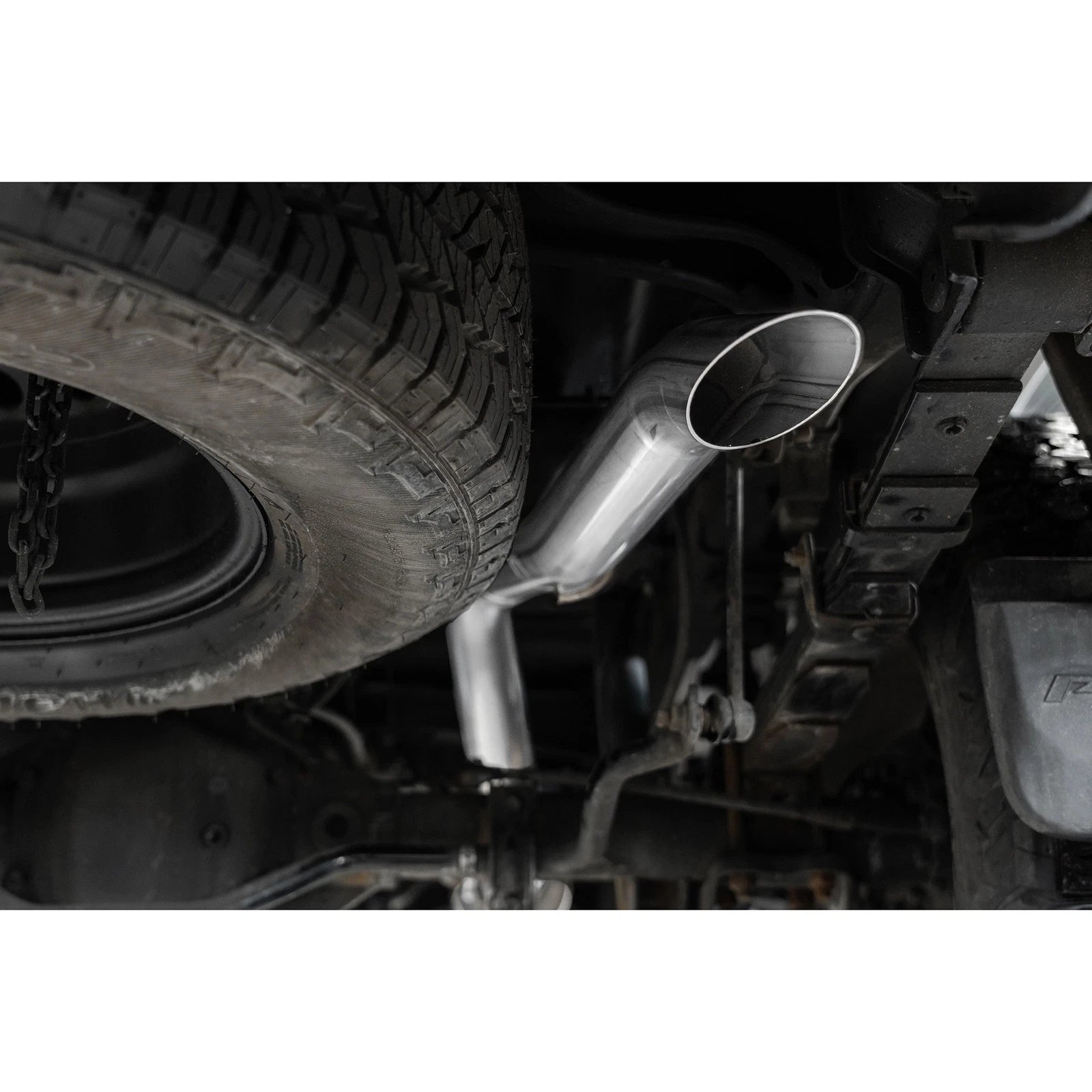 MBRP 22-23 Nissan Frontier 3.8L 3in Tip 3in Cat Back Turndown Exit Street Profile - T304