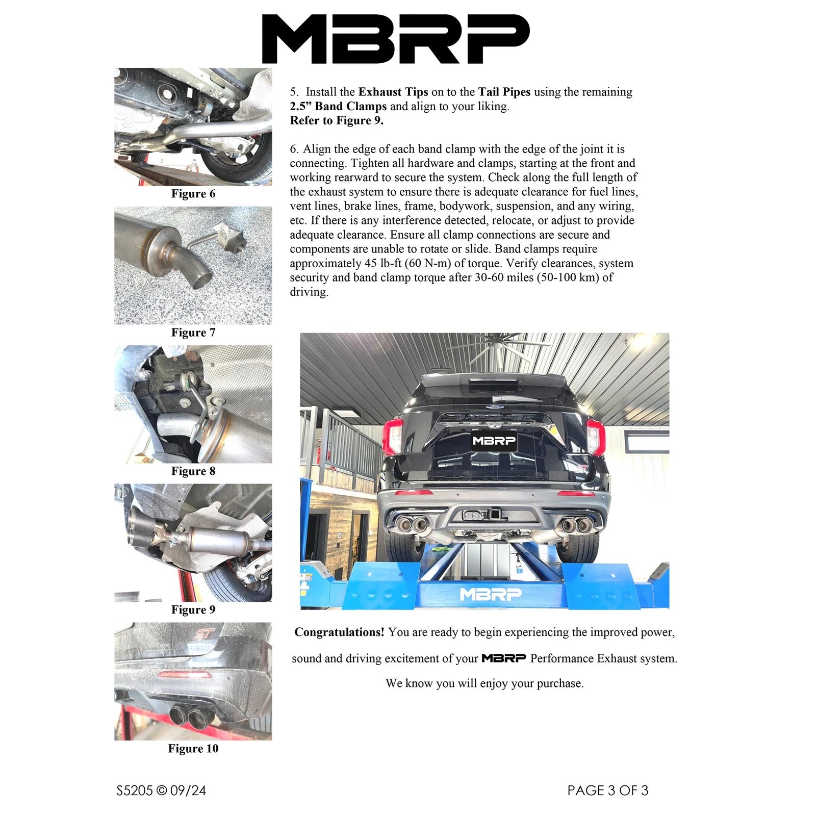 MBRP 20-21 Ford Explorer ST 3.0L Ecoboost SS 2.5in Dual Rear Exit w/ Carbon Fiber Quad Tips - T304
