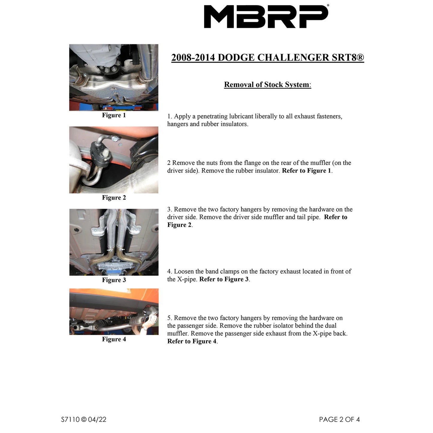 MBRP 08-11 Dodge Challenger SRT8 6.1L Hemi T304 Cat Back Dual Split Rear