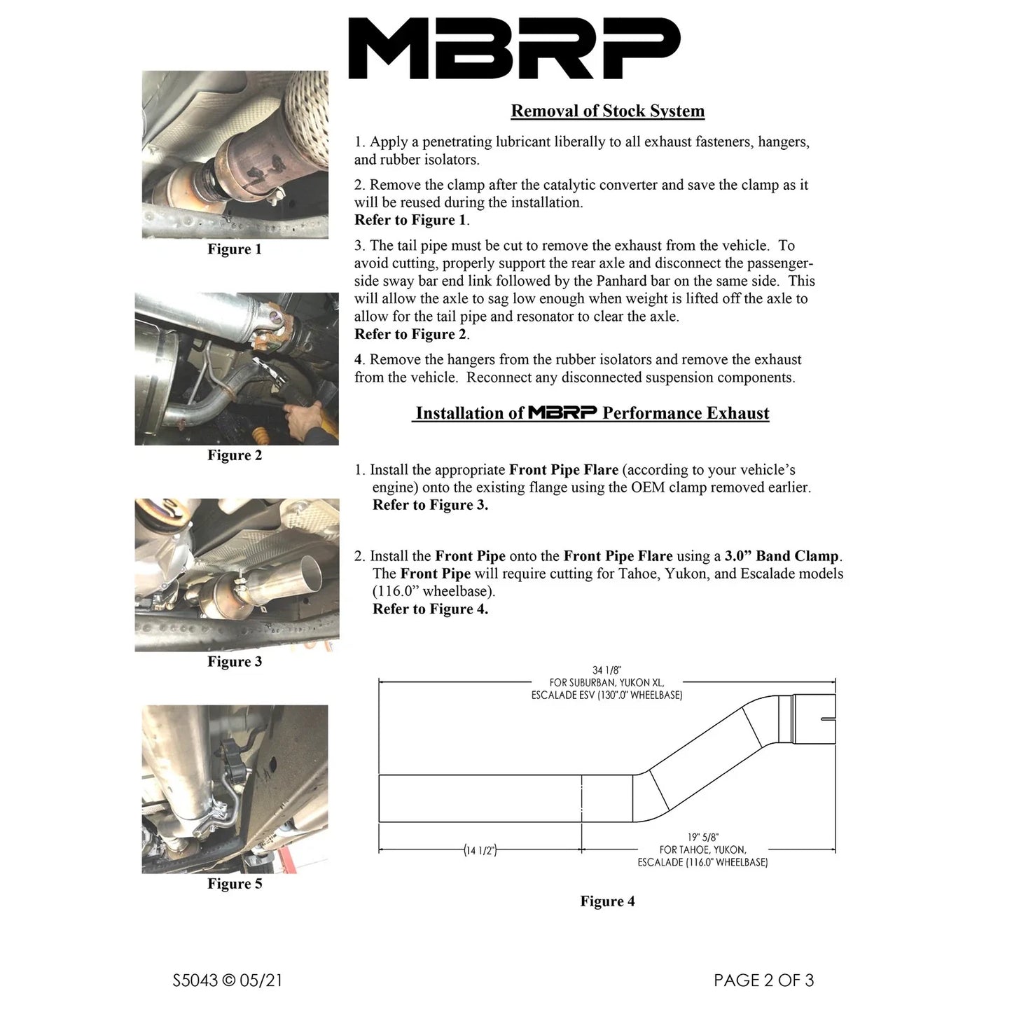 MBRP 15-20 GM Tahoe/Suburban/Yukon/Yukon XL/Escalade T304 Stainless Steel 3in. Cat Back -Single Side