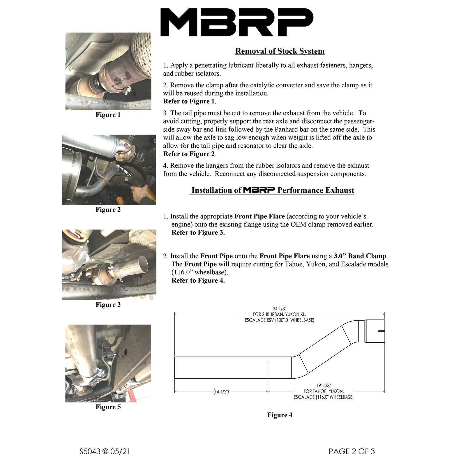 MBRP 15-20 GM Tahoe/Suburban/Yukon/Yukon XL/Escalade T304 Stainless Steel 3in. Cat Back -Single Side