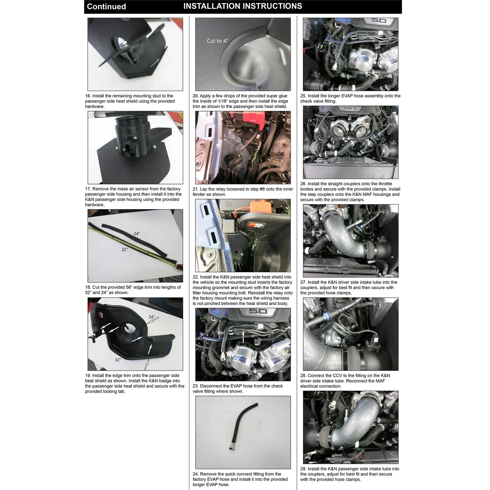 K&N 2024+ Ford Mustang V8 5.0L Typhoon Performance Air Intake System