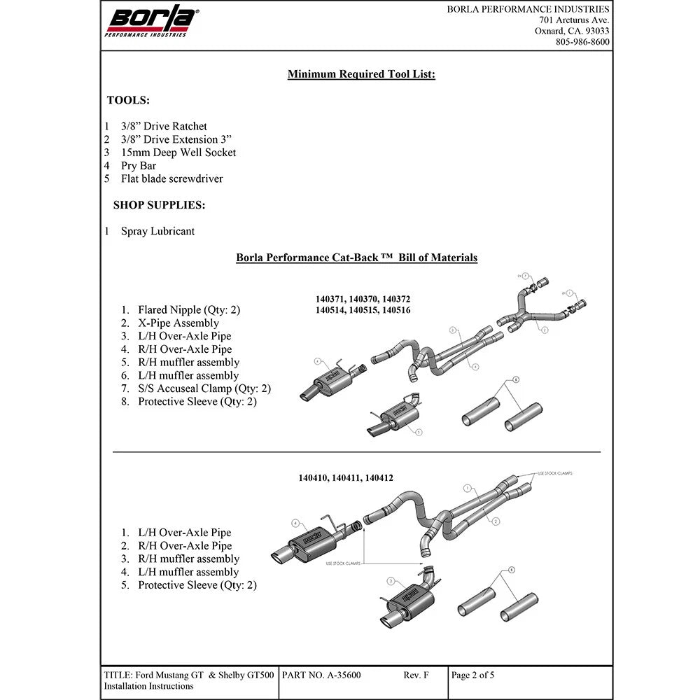 Borla 13-14 Mustang GT/Boss 302 5.0L V8 RWD Single Split Rear Exit ATAK Catback Exhaust