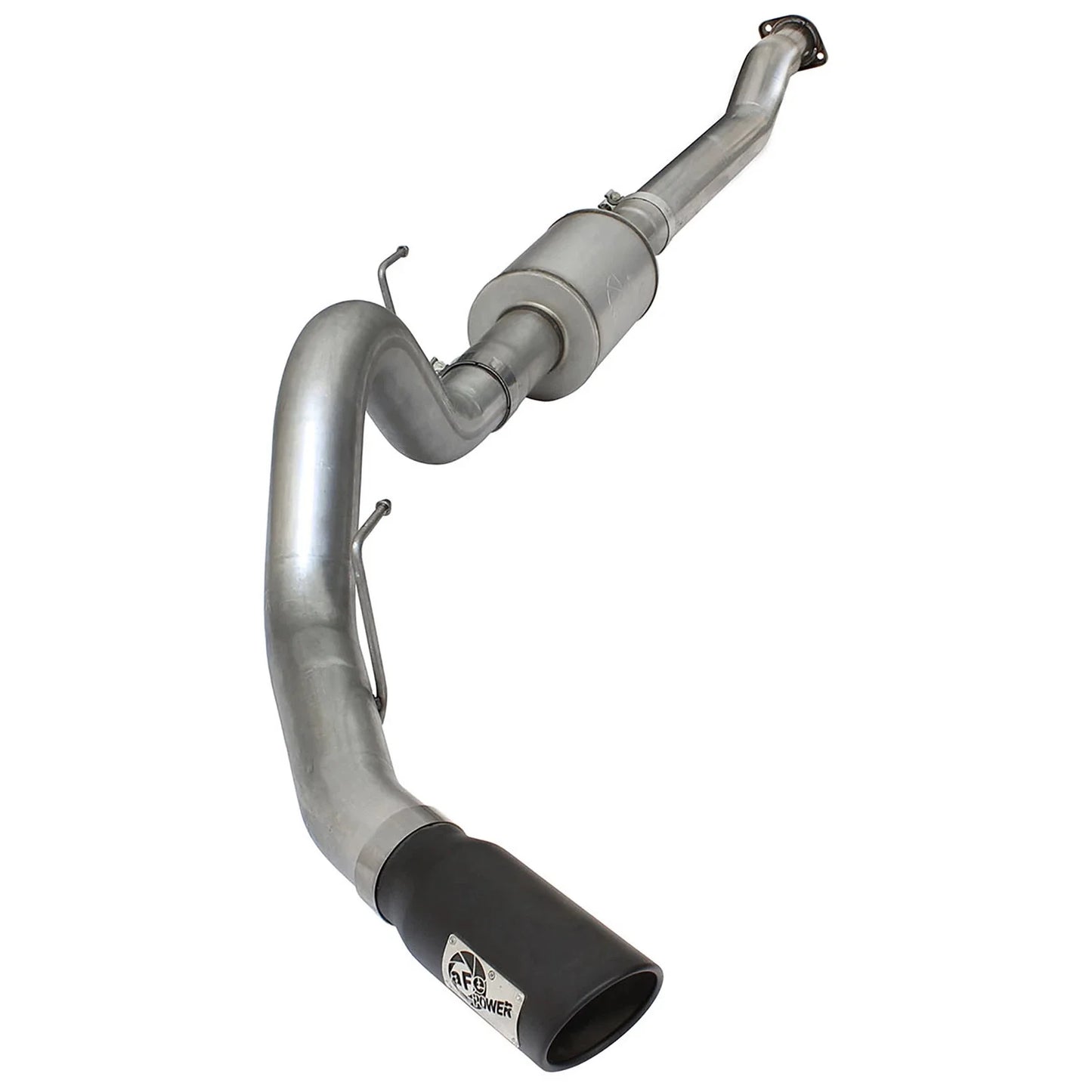 aFe Atlas Exhausts 4in Cat-Back Aluminized Steel Exhaust Sys 2015 Ford F-150 V6 3.5L (tt) Black Tip