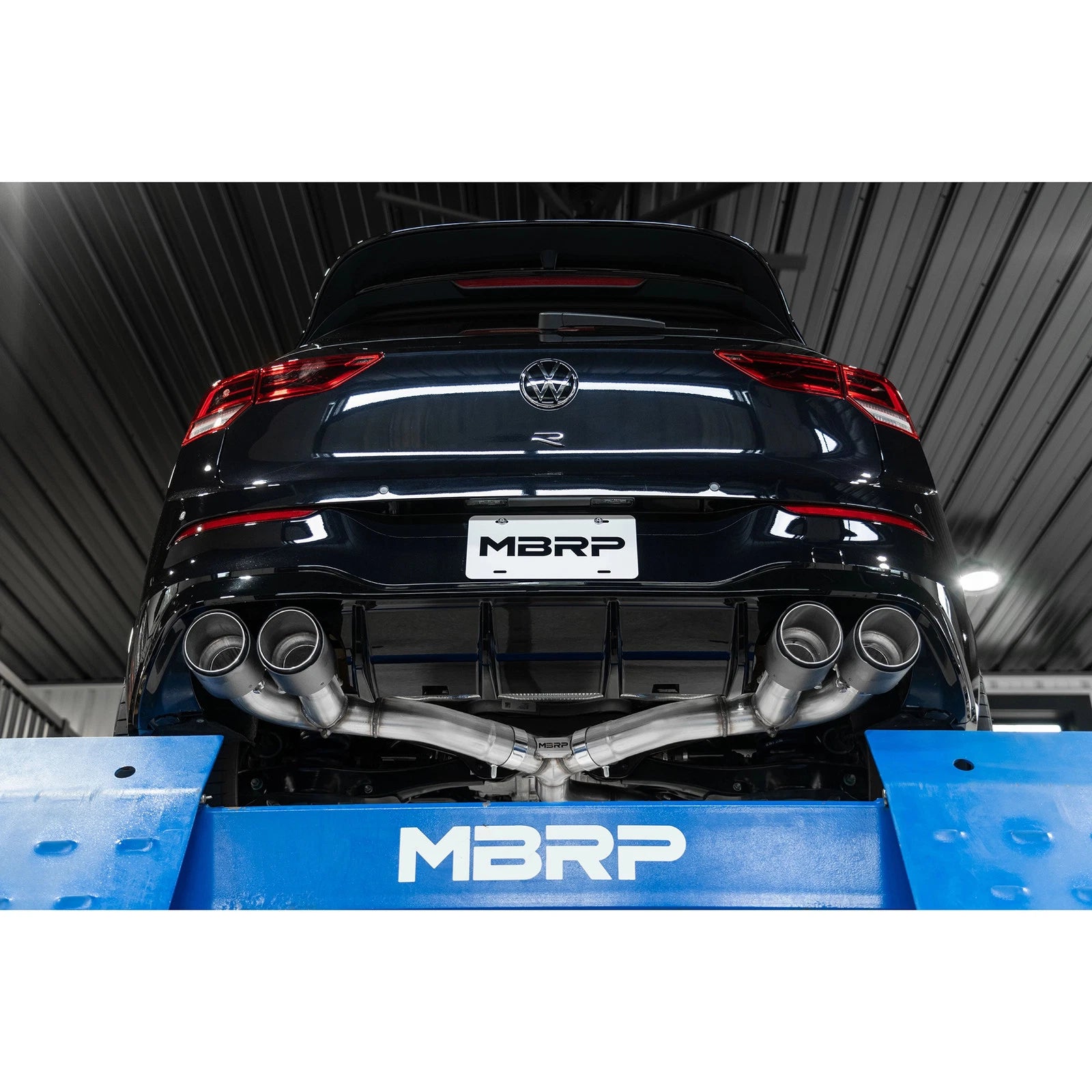 MBRP 2022 Volkswagen Golf R MK8 3in Cat-Back Quad Rear w/ Carbon Fiber Tips Valve Delete Exhaust