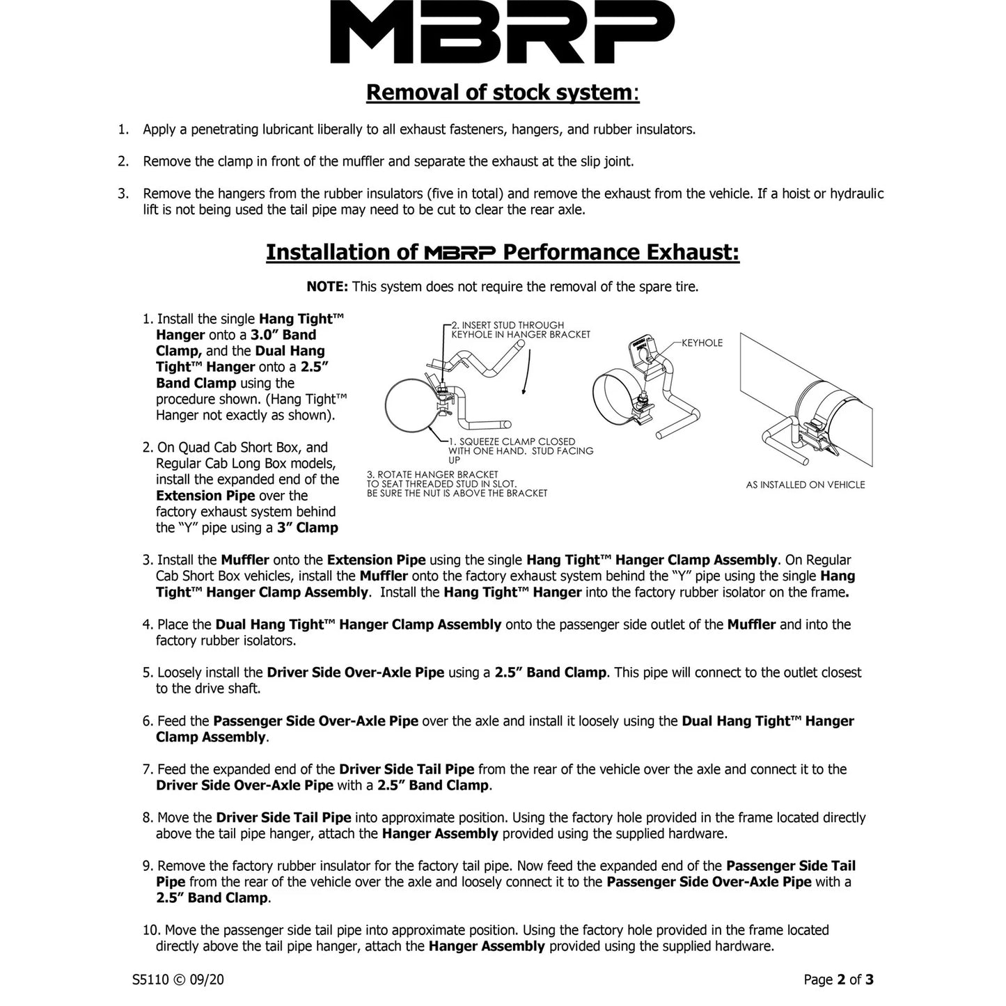MBRP 2003 Dodge Ram Hemi 1500 5.7L SC/CC-SB Cat Back Dual Split Side