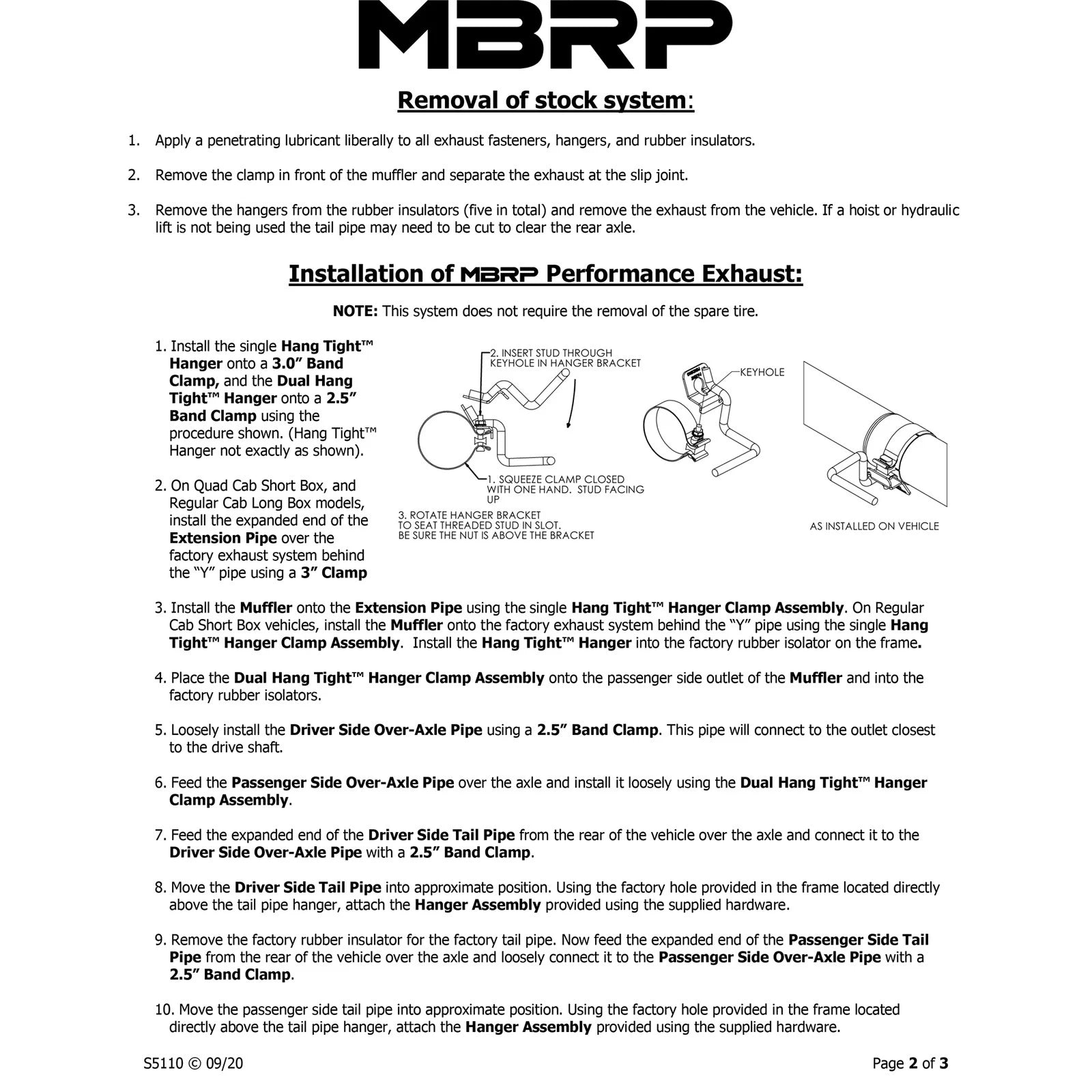 MBRP 2003 Dodge Ram Hemi 1500 5.7L SC/CC-SB Cat Back Dual Split Side