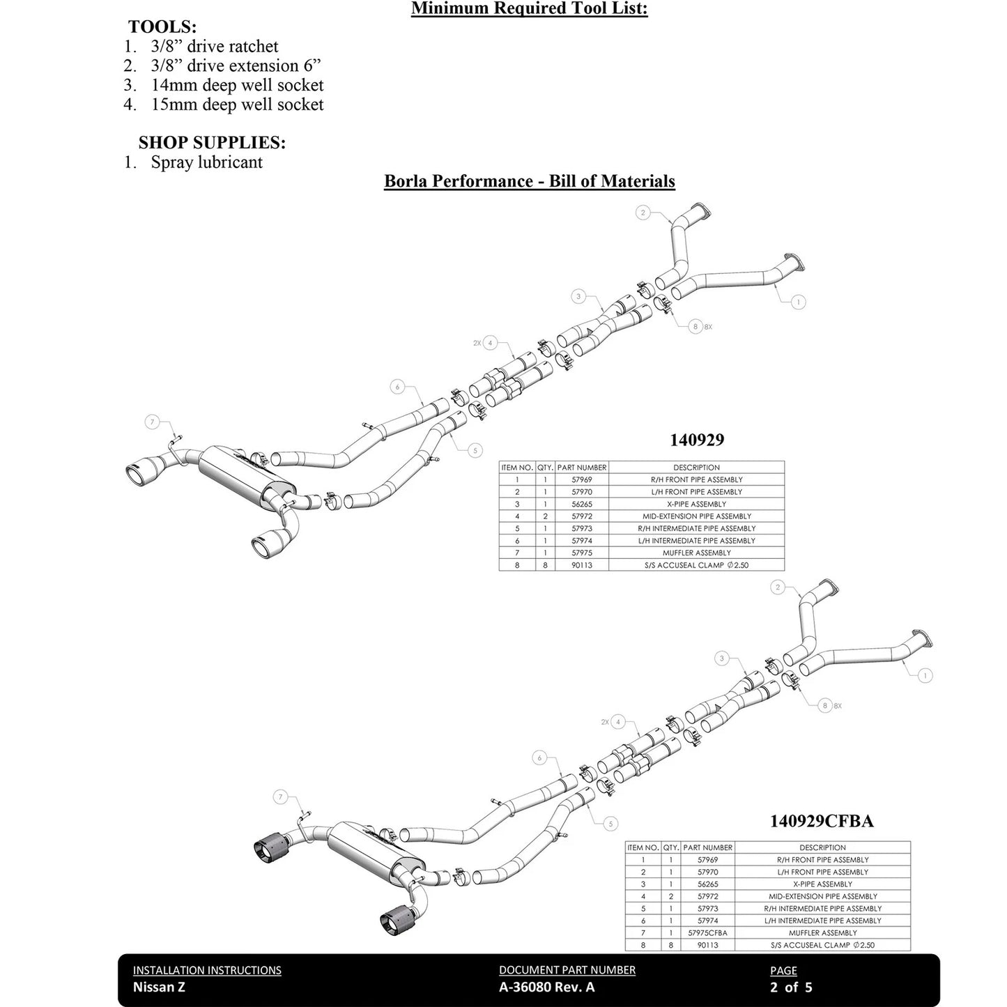 Borla 22-24 Nissan Z 2.5in ATAK Cat Back Exhaust 4.5in Tip - Carbon Fiber Black Anodized
