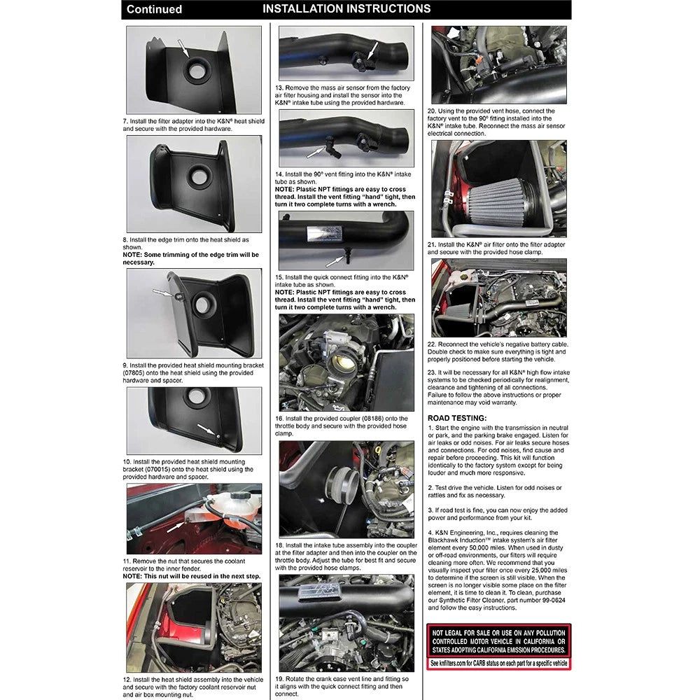 K&N 17-18 Chevrolet Colorado 3.6L V6 Black Performance Intake Kit