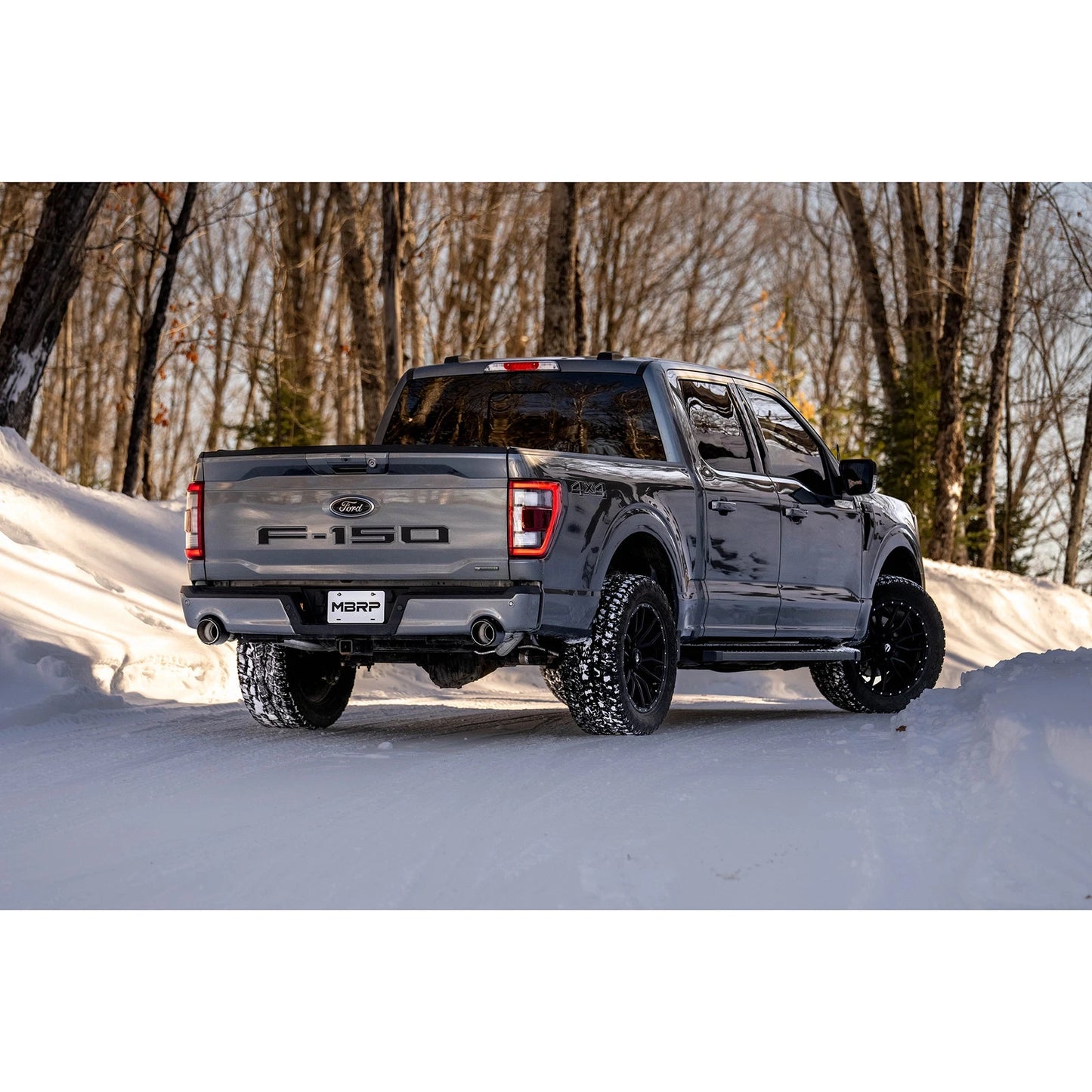 MBRP 22-23 Ford F150 T304 5in OD Carbon Fiber Tip Dual Rear Exit 3in Cat Back Exhaust